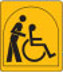 Assisted wheelchair user logo