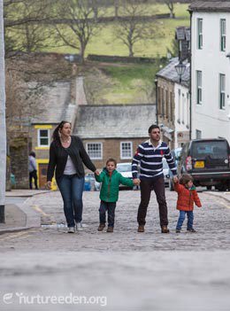 Family in Alston photo by Tony West, courtesy of the Cumbria Photo Library