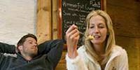 Couple in cafe photo by Tony West courtesy of the Cumbria Photo Library