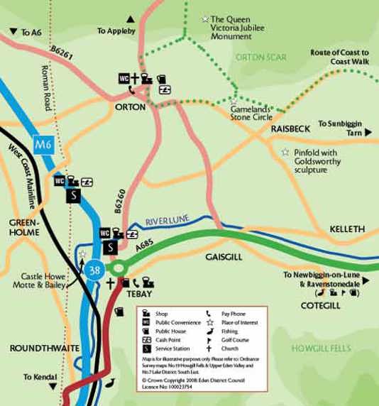 Map of Orton and Tebay