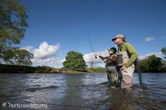 Fisherman on the River Eden photo courtesy of the Nurture Eden photo library