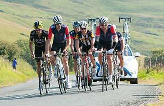Tour of Britain cyclists in Eden in 2015 photo by Paul Witterick