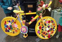 Yarn bombed bike