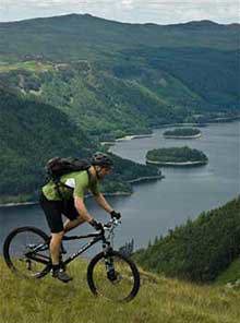 Cyclist on Helvellyn photo by Dave Willis courtesy of the Cumbria Photo Library