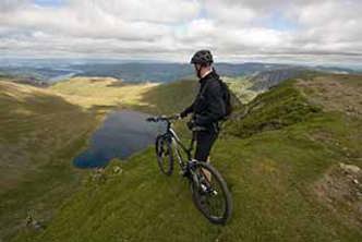 Mountain Biking on Helvellyn photo by Dave Willis courtesy of the Cumbria Photo Library