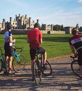 Cyclists at Lowther Castle and Gardens