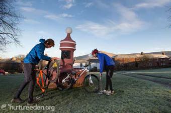 Cyclists at Dufton photo by Tony West courtesy of the Nurture Eden Photo Library
