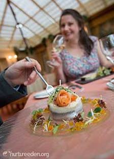 Couple eating in a restuarant photo courtesy of the Nurture Eden Photo Library