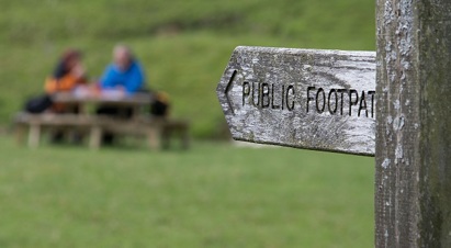 Public Footpath signpost photo courtesy of the Nurture Eden photo library